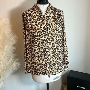 H&M Animal Print Button Down Shirt